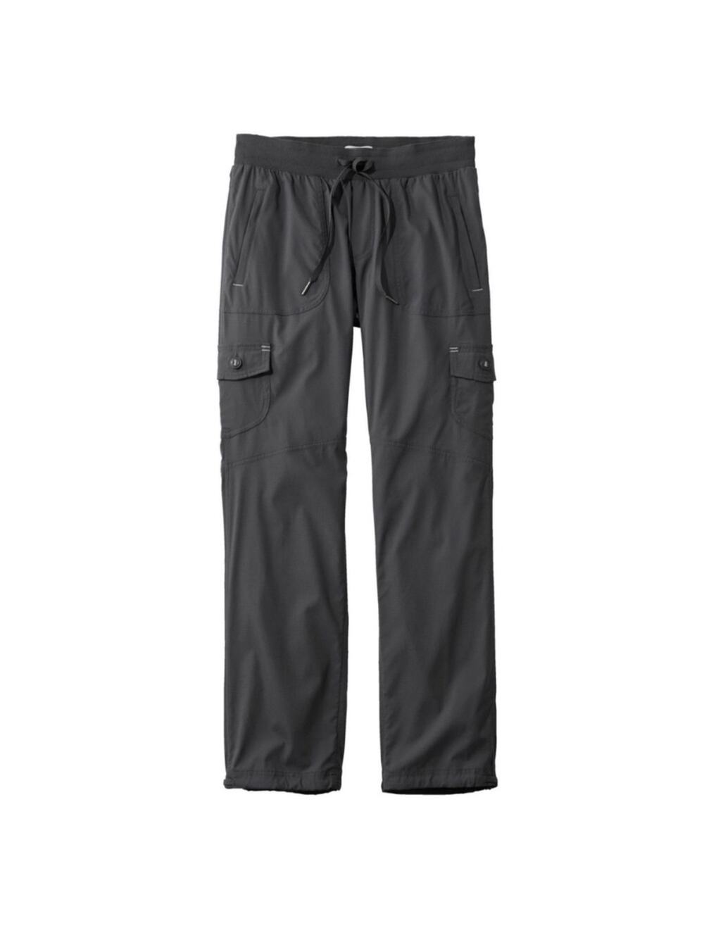 L.L.Bean Pants Womens Medium Gray Vista Camp Straight Leg Cargo Trail Utility